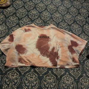 SHEIN Honey Print Tie-Dye Top